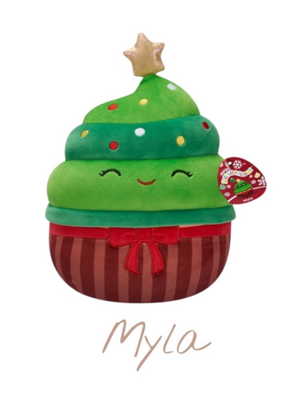 Squishmallows Myla Fuzz A Mallows Green and Brown Stuffed Animal